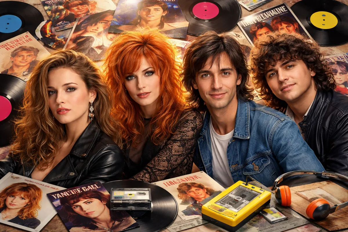 Quels titres emblématiques de la pop française des années 80 sur les portraits de stars 